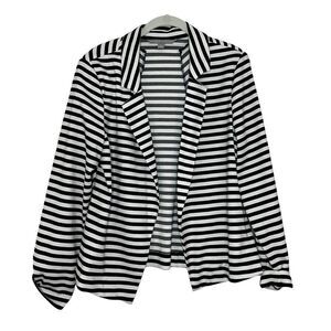 Valerie Stevens Black & White Stripe Blazer - L